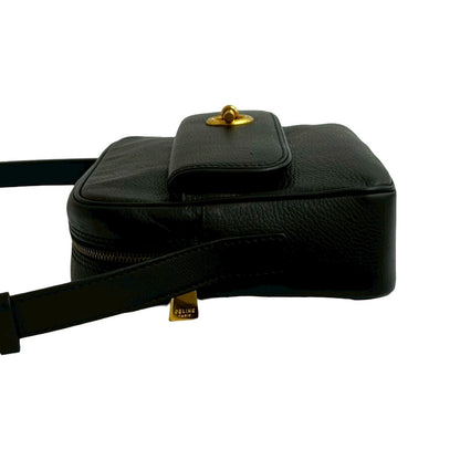 Celine Shoulder Bag Leather Black