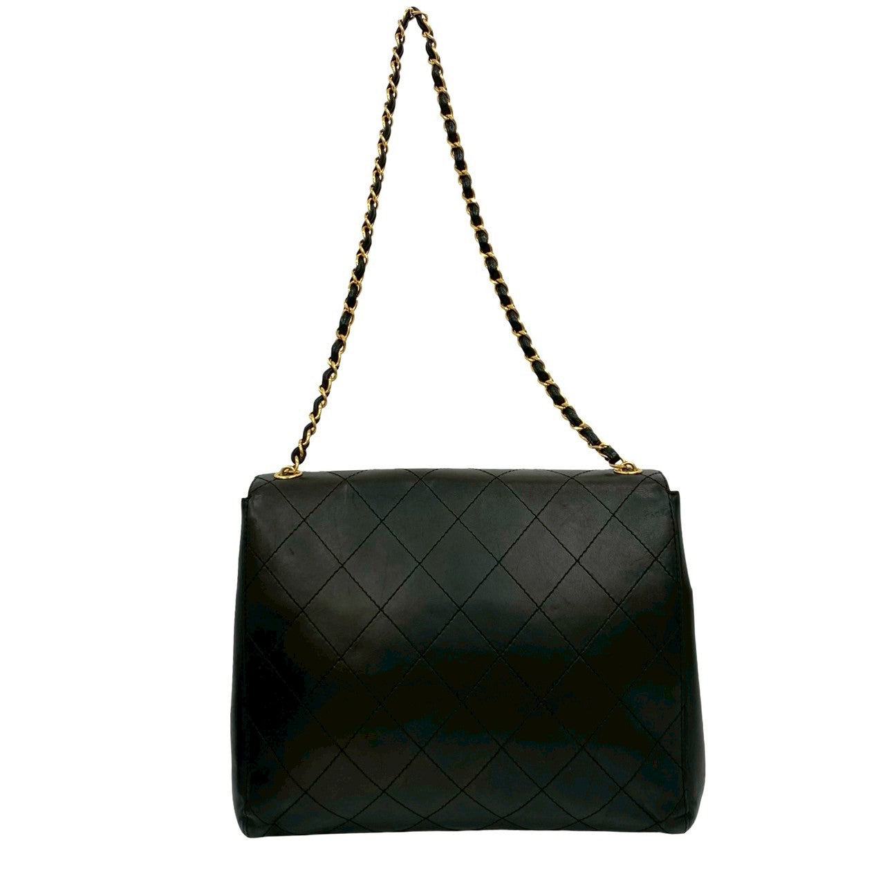 Chanel Shoulder Bag Lambskin Black Matrasse
