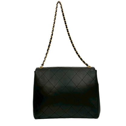 Chanel Shoulder Bag Lambskin Black Matrasse