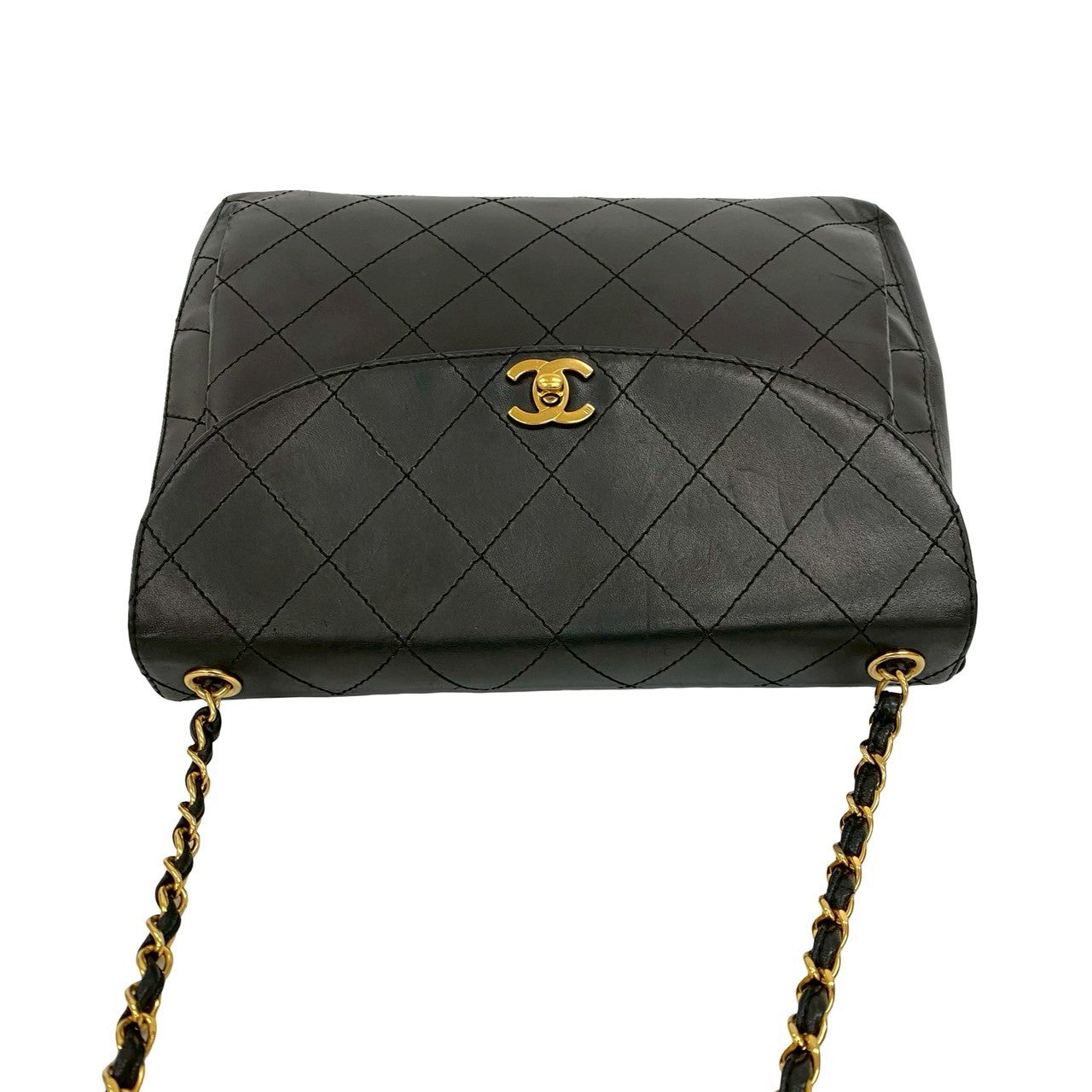 Chanel Shoulder Bag Lambskin Black Matrasse
