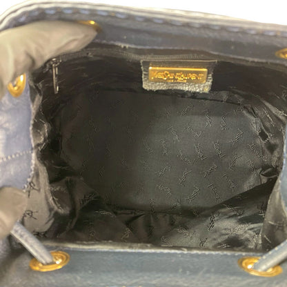 Yves Saint Laurent Shoulder Bag Leather Navy
