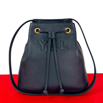 Yves Saint Laurent Shoulder Bag Leather Navy