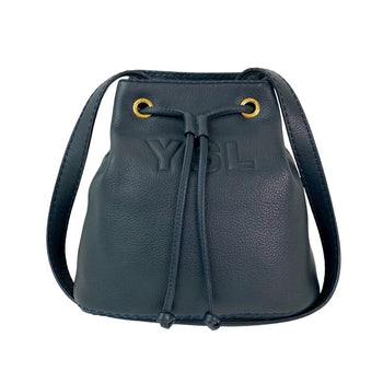 Yves Saint Laurent Shoulder Bag Leather Navy