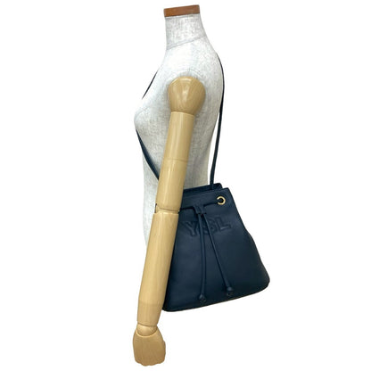 Yves Saint Laurent Shoulder Bag Leather Navy