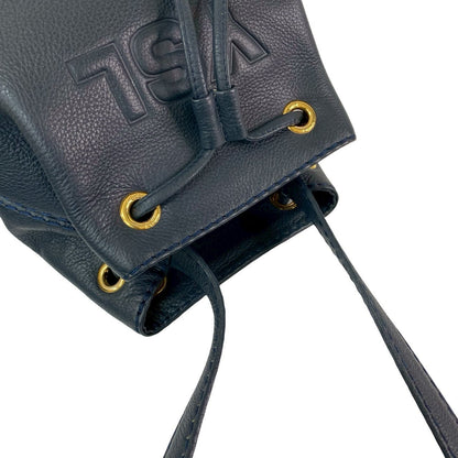 Yves Saint Laurent Shoulder Bag Leather Navy