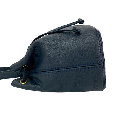 Yves Saint Laurent Shoulder Bag Leather Navy