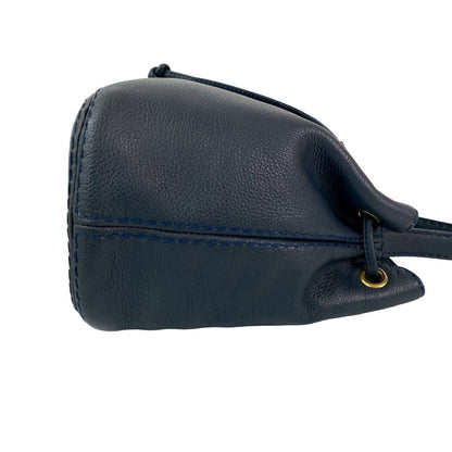 Yves Saint Laurent Shoulder Bag Leather Navy