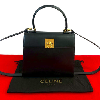Celine Shoulder Bag Leather Black