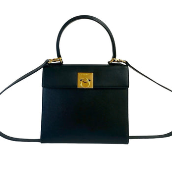 Celine Shoulder Bag Leather Black