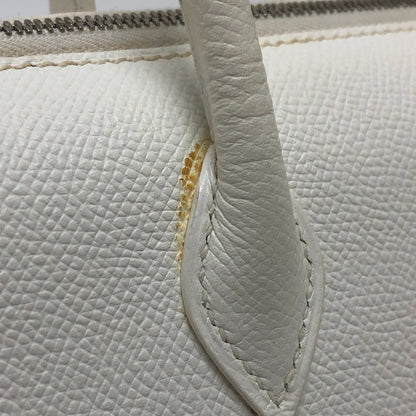 Hermes Handbag Epsom White Pararibbe Bay 27 Women