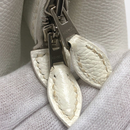 Hermes Handbag Epsom White Pararibbe Bay 27 Women