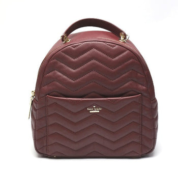 Kate Spade Backpack Leather Bordeaux Bag Quilting Women
