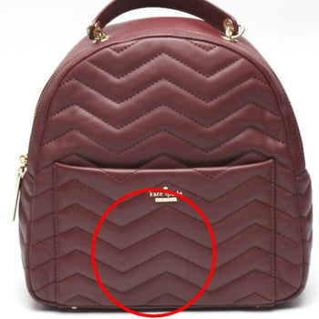 Kate Spade Backpack Leather Bordeaux Bag Quilting Women