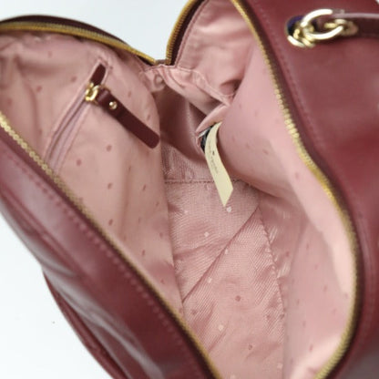Kate Spade Backpack Leather Bordeaux Bag Quilting Women