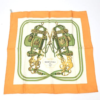 Hermes Scarf Silk Orange Handkerchief Petit Carre (Carre 45) Gourosh Silk Twill Women