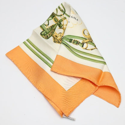 Hermes Scarf Silk Orange Handkerchief Petit Carre (Carre 45) Gourosh Silk Twill Women