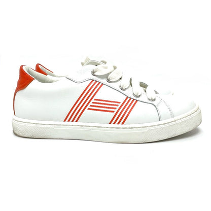 Hermes Sneakers Leather Whitex Orange Avantage 2020Stainless Steel Women 35