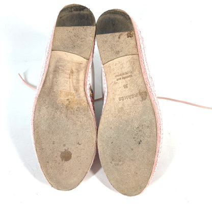 Hermes Sneakers Leather, Silk Light Pink Women 35