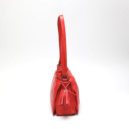 Loewe Shoulder Bag 380 82 E17 Leather Red 2Way Leather Tassel Women