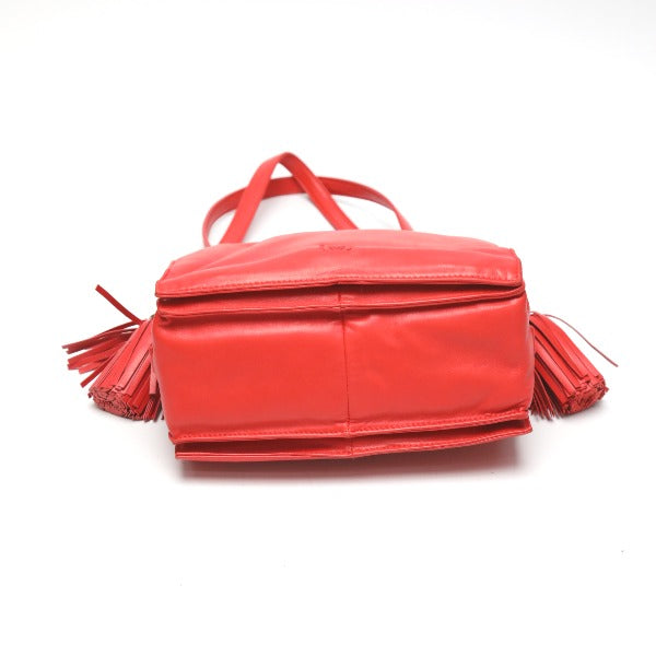 Loewe Shoulder Bag 380 82 E17 Leather Red 2Way Leather Tassel Women