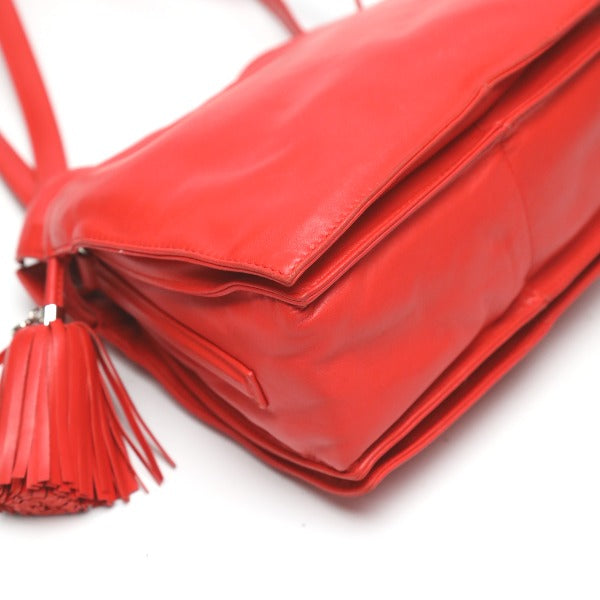 Loewe Shoulder Bag 380 82 E17 Leather Red 2Way Leather Tassel Women