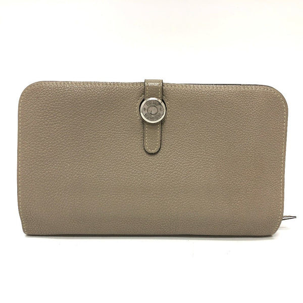 Hermes Long Wallet Purse Togo Beige Dogon Gm Women