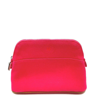 Hermes Pouch Canvas Pink Accessory Case Bored Pouch 20
