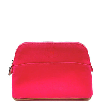 Hermes Pouch Canvas Pink Accessory Case Bored Pouch 20