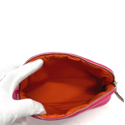 Hermes Pouch Canvas Pink Accessory Case Bored Pouch 20