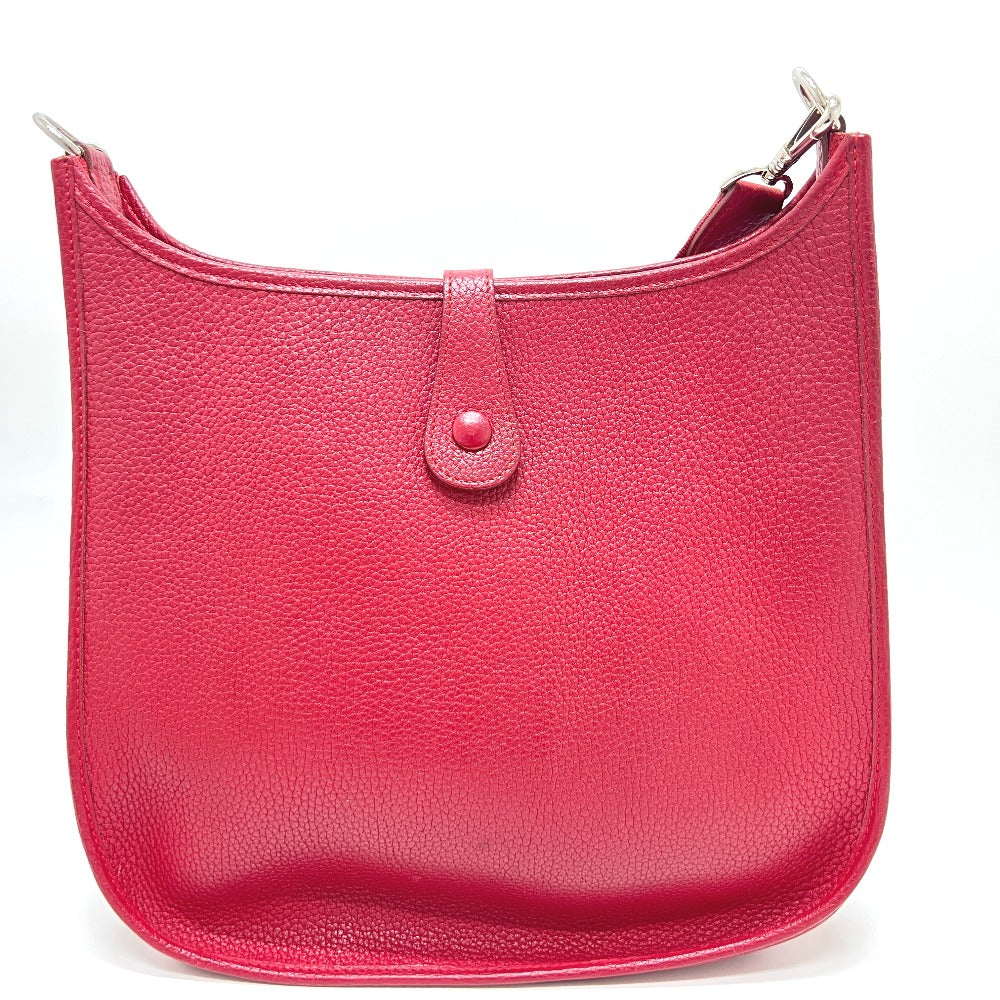 Hermes Shoulder Bag Taurillon Clemence Red Evelyn 1Gm