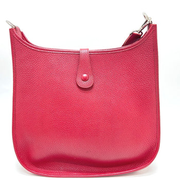 Hermes Shoulder Bag Taurillon Clemence Red Evelyn 1Gm