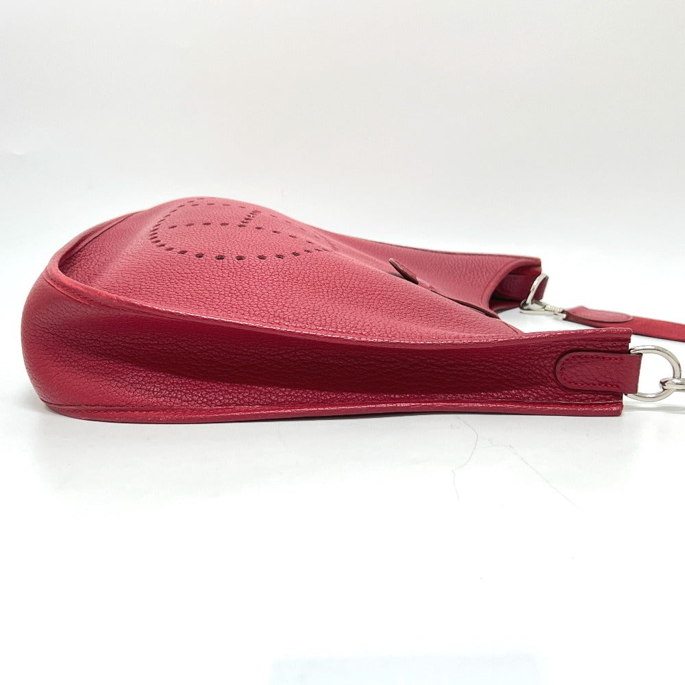 Hermes Shoulder Bag Taurillon Clemence Red Evelyn 1Gm