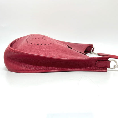 Hermes Shoulder Bag Taurillon Clemence Red Evelyn 1Gm