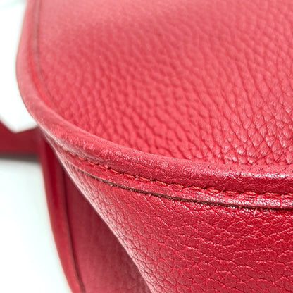 Hermes Shoulder Bag Taurillon Clemence Red Evelyn 1Gm