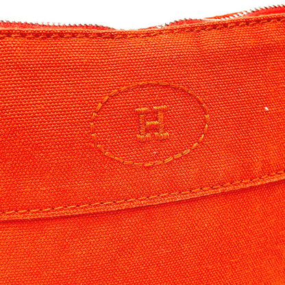 Hermes Pouch Cotton Orange Bored Pouch Women