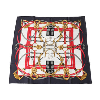Hermes Scarf Silk Navy Big Training Carre90 Crano Manege Women