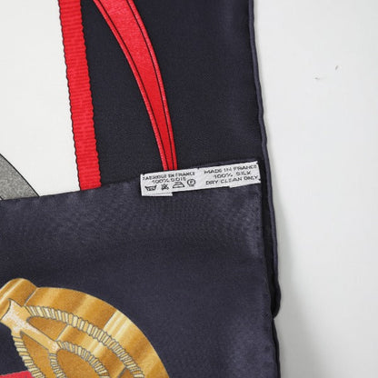 Hermes Scarf Silk Navy Big Training Carre90 Crano Manege Women