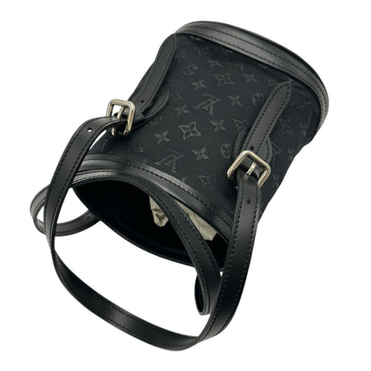 Louis Vuitton Handbag M92144 Monogram Satin Noir Little Bucket Monogram Satin Noir Women