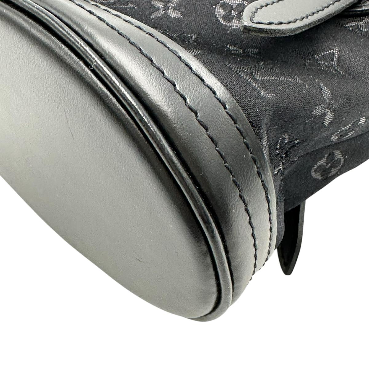 Louis Vuitton Handbag M92144 Monogram Satin Noir Little Bucket Monogram Satin Noir Women
