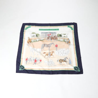 Hermes Scarf Silk Navy Les Haras Nationaux Carre90 Carre90 Women