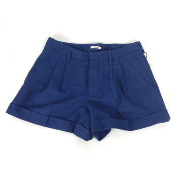 Miumiu Shorts Mp676 Wool, Elastane Blue Women 36