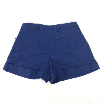 Miumiu Shorts Mp676 Wool, Elastane Blue Women 36
