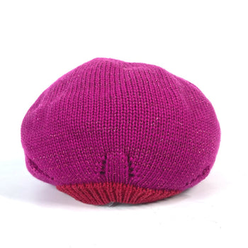 Miumiu Beret Polyester, Wool Pink Type Glitter Bicolor Women M