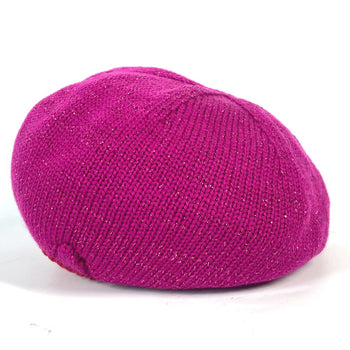 Miumiu Beret Polyester, Wool Pink Type Glitter Bicolor Women M