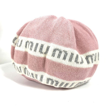 Miumiu Knit Hat 5Hc260 Wool, Cashmere Pink By Color Logo Women