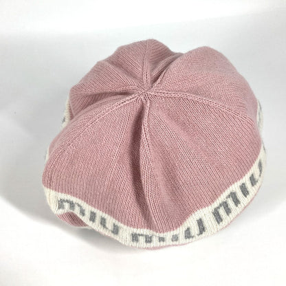 Miumiu Knit Hat 5Hc260 Wool, Cashmere Pink By Color Logo Women
