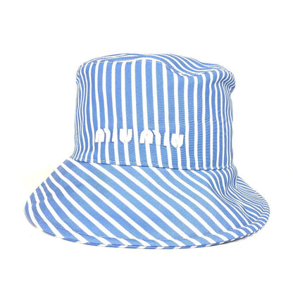Miumiu Hat 5Hc196 Polyamide Blue Logo Stripe S