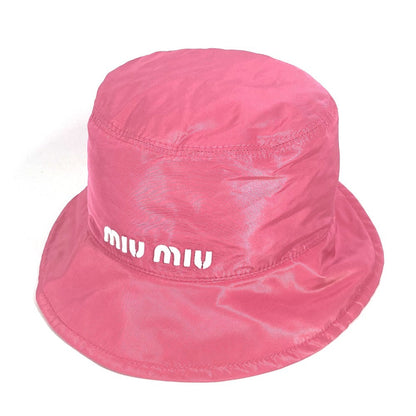 Miumiu Hat 5Hc196 Polyester Pink Logo M