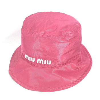 Miumiu Hat 5Hc196 Polyester Pink Logo M