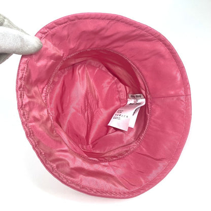 Miumiu Hat 5Hc196 Polyester Pink Logo M